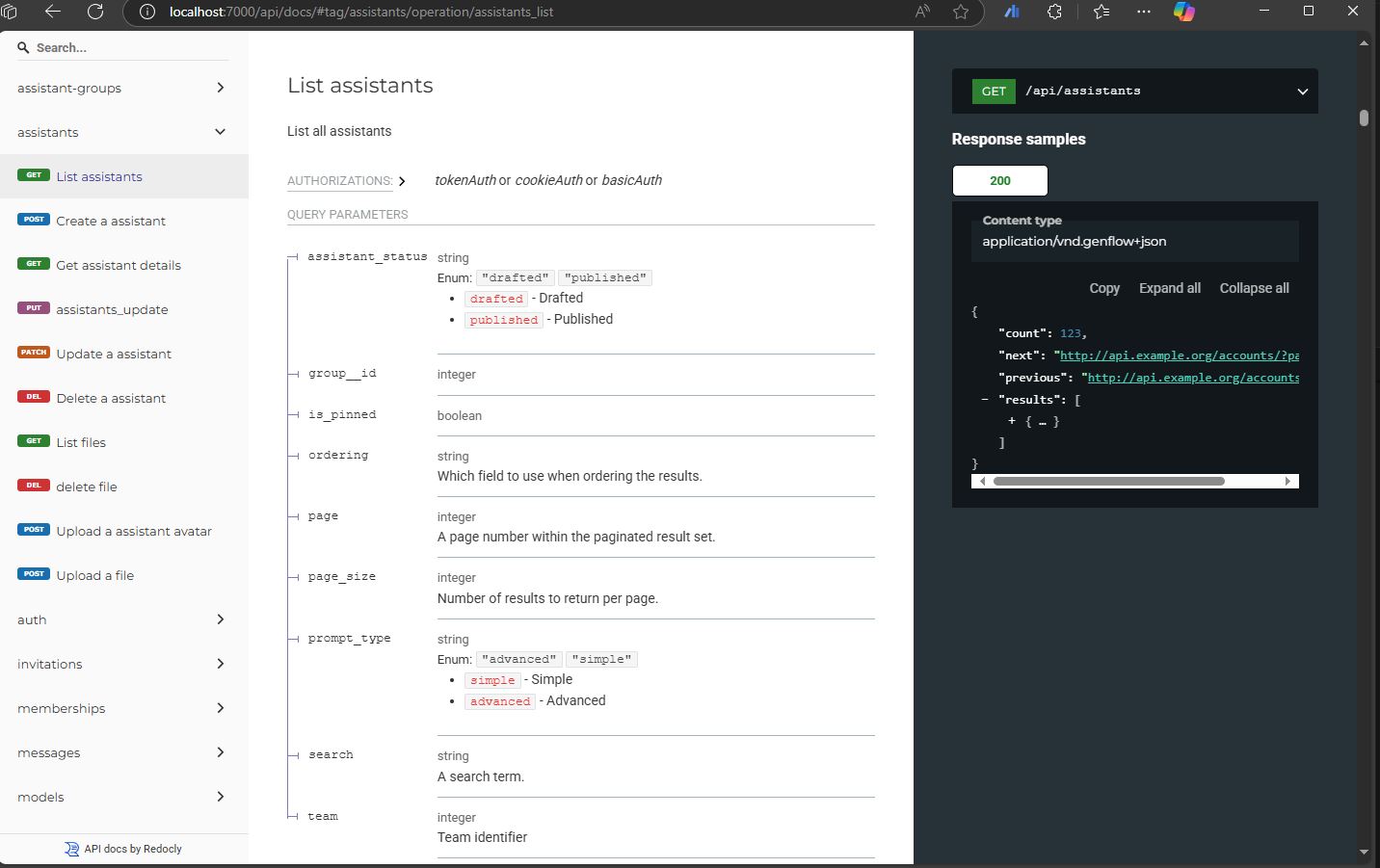 API documentation